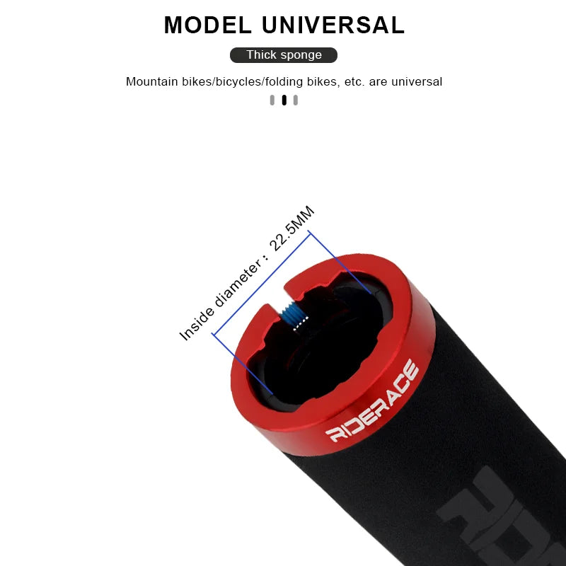 Bicycle Grips Ultralight Sponge Anti-Skid Shock-Absorbing Soft Bike Handlebar Grip Aluminum Locking Ring Cycling Accessories