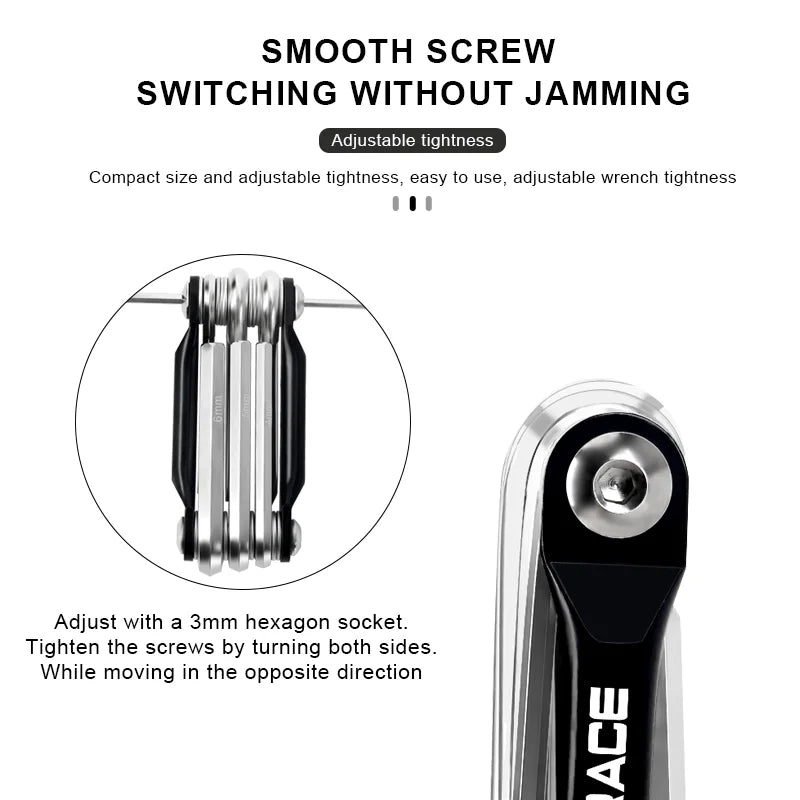 6/8/10-In-1 Bicycle Multi Tool Foldable Hex Spoke Wrench Bike Wrench Screwdriver Repair Multitool Portable Cycling Repair Tool