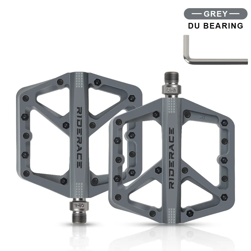 Bicycle Pedal Anti-Slip Ultralight Nylon DU Bearing For Road Mountain Bike Pedals Multicolor Flat Platform Cycling Accessories