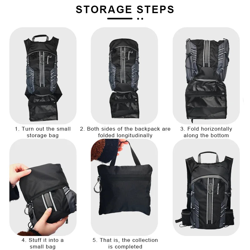 Bicycle Bag Climbing Hydration Backpack Foldable Bike Water Bag Waterproof Breathable Outdoor Cycling Portable Climbing Pouch