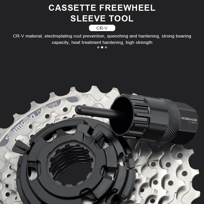 Bicycle Cassette Lockring Removal Tool CR-V Steel Bike Cassette Sprocket Sleeve Cassette Flywheel Sprocket Remover Repair Tools