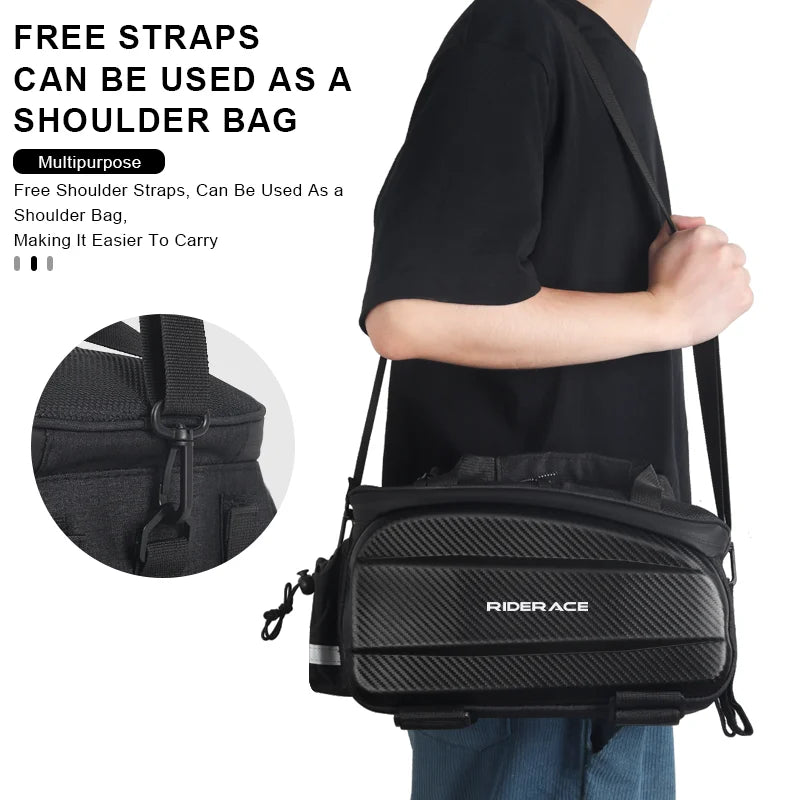 Bicycle Rear Seat Bag Eva Multi-Purpose Large Capacity Bike Travel Luggage Storage Bag Cycling Trunk Panniers Shoulder Handbag