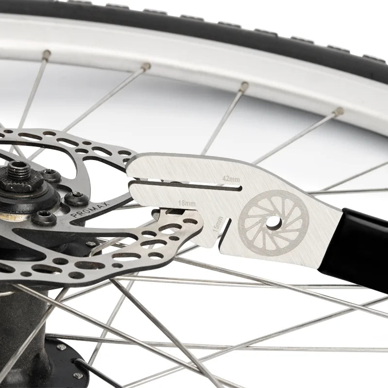 Bicycle Disc Brake Rotor Alignment Truing Tool Stainless Steel Rubber Handle Bike Disc Flattening Calibration Wrench Repair Tool