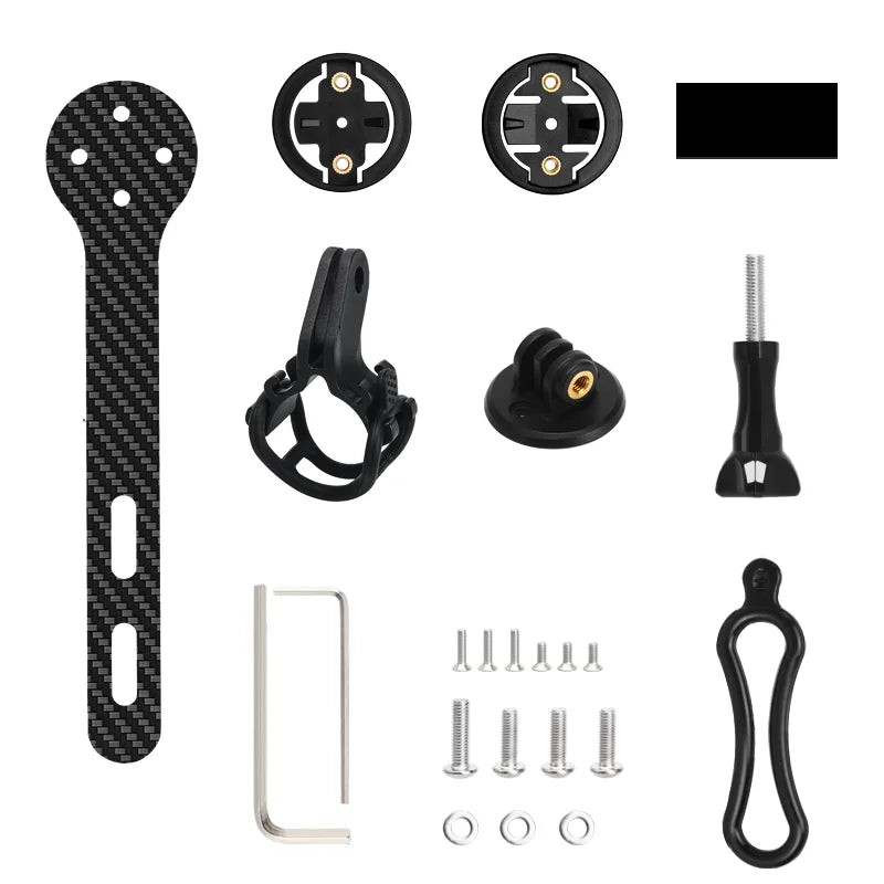 Bicycle Computer Holder Carbon Fiber Bracket Road Bike Stopwatch Speedometer Mount For Garmin Bryton Gopro Adapter Light Stand