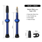 40/60mm Bike Tubeless Valve F/V Presta CNC Machined Anodized MTB Road Bicycle Tire Valves Tubeless Tire Nozzle Cap Cycling Parts