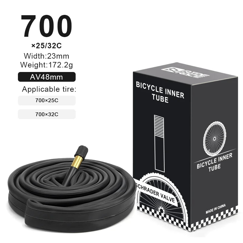 2Pcs Bicycle Inner Tube For AV FV Schrader Presta Valve 700C 18 23 25 28 32 35 43C 48/60mm Bike Inner Tube Cycling Accessories