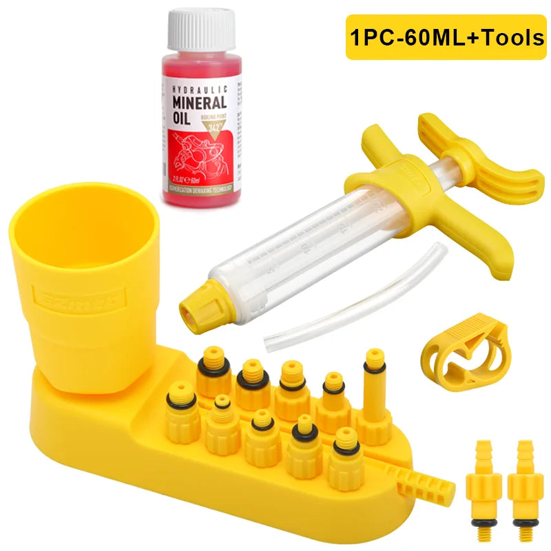 Bicycle Brake Oil Bleed Kit Tools 60ML Brake Mineral Oil Bike Hydraulic Disc Brake Oil Bleed Kit Brake Repair Tools For Shimano