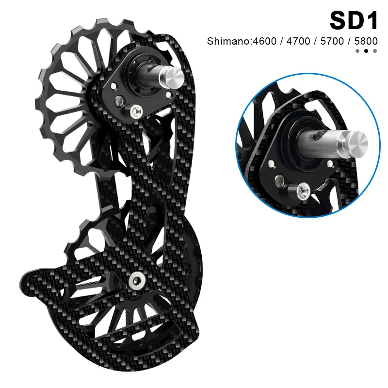 Bicycle Rear Derailleur Carbon Fiber Ceramic 13T 17T Pulley Guide Wheel For Shimano R5800 R6800 R7000 R8000 R9000 For Sram
