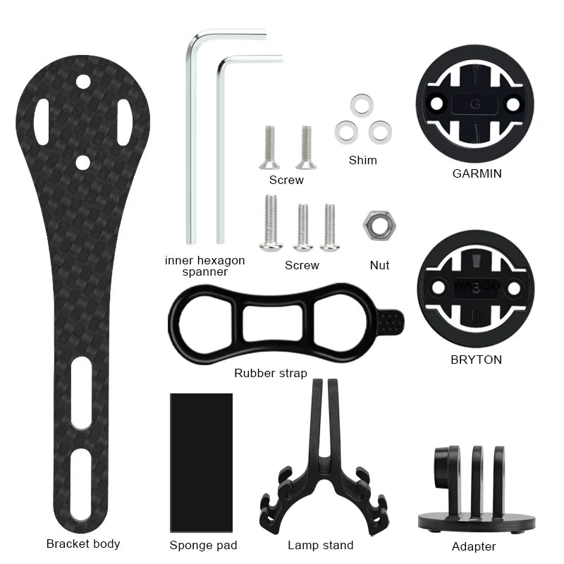 Bike Computer Holder Carbon Fiber Bracket Rad Bicycle Stopwatch Speedometer Mount Holder For Garmin Gopro Bryton Light Stand