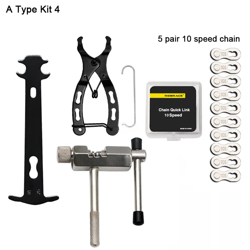 Bicycle Repair Tool Set Chain Wear Checker 6/7/8/9/10/11 Speed Joint Magic Buckle MTB Chain Link Plier Bike Buckle Chain Breaker
