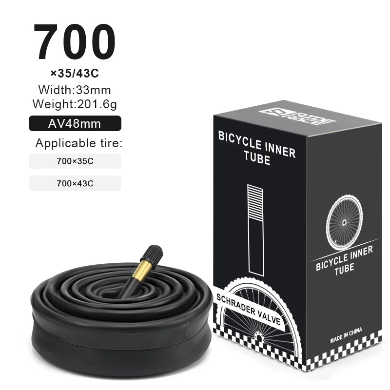 2Pcs Bicycle Inner Tube For AV FV Schrader Presta Valve 700C 18 23 25 28 32 35 43C 48/60mm Bike Inner Tube Cycling Accessories