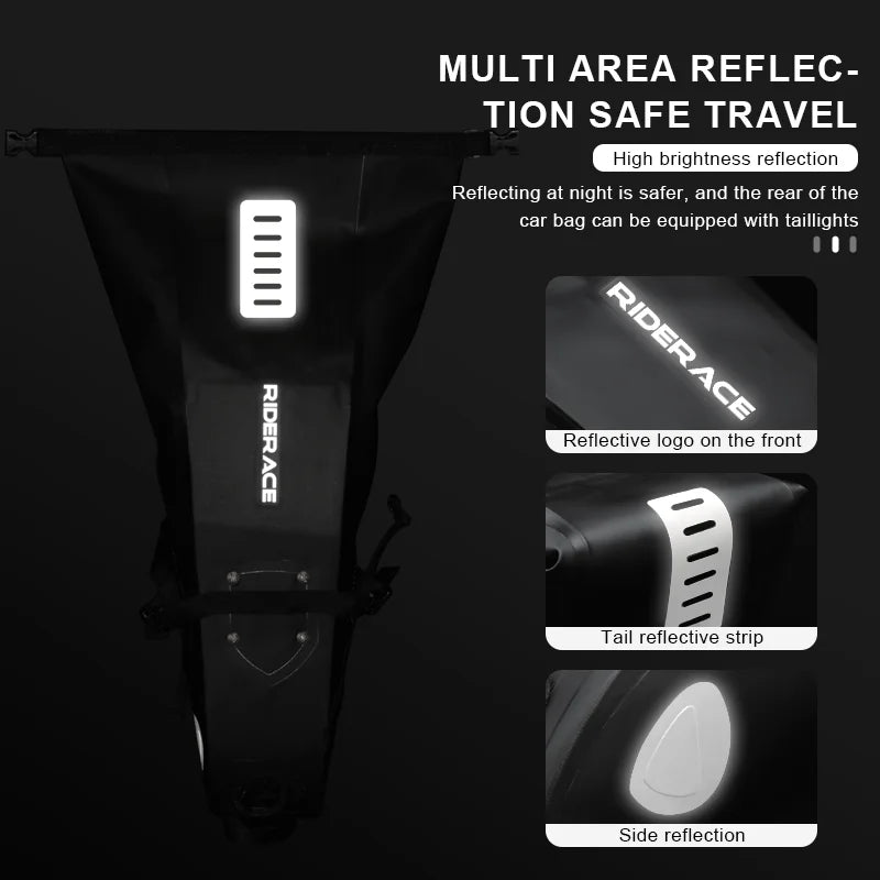 Bike Saddle Bag Large Capacity Waterproof Foldable Bicycle Saddle Pannier Bag Tail Rear Bag Outdoor Cycling Seat Accessories