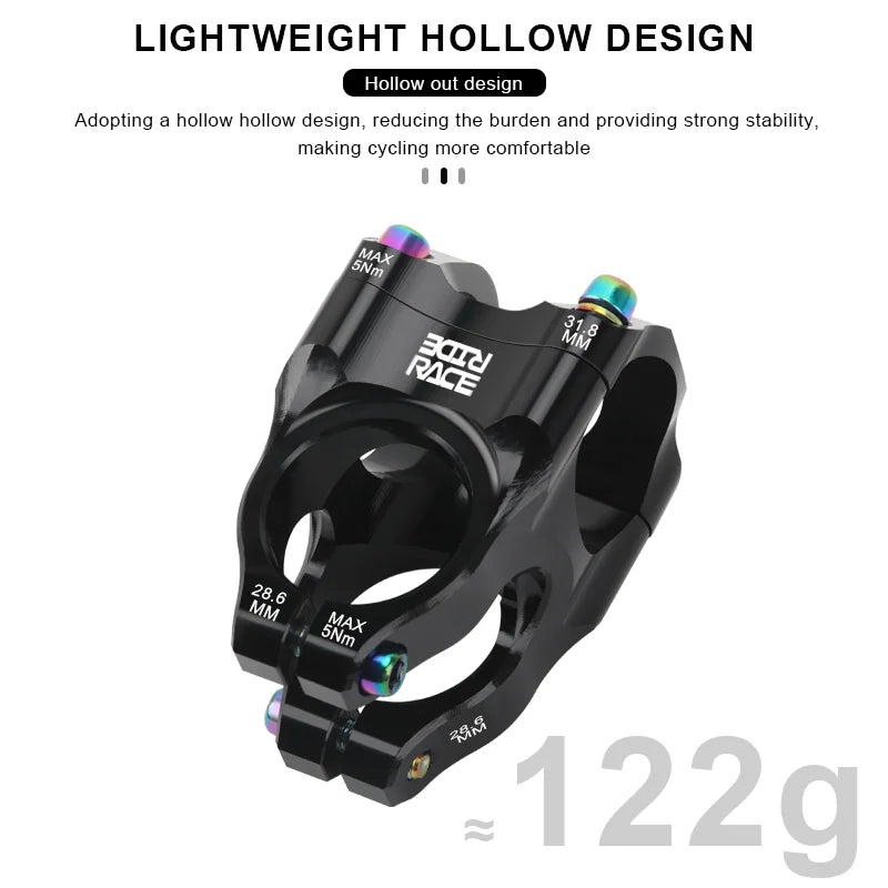 New MTB Stem Aluminum Alloy Ultralight Bicycle Power Stem 35mm 0 Degrees High-Strength Bike Stem Riser Cycling Accessories