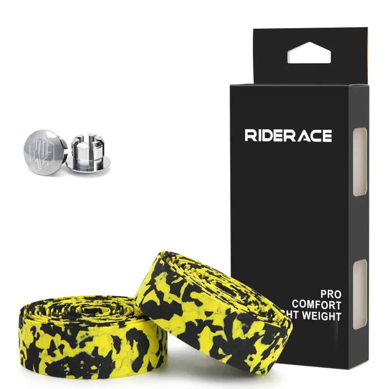 2Pcs Bicycle Handlebar Tape Camouflage Ultralight Non-Slip Sponge Road Bike Handlebar Strap With Bar Plugs Cycling Accessories