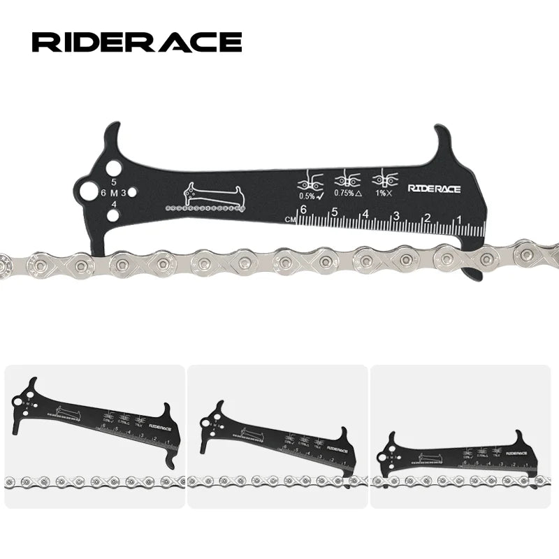 Bicycle Chain Checker Aluminum Alloy Road Bike Chain Wear Indicator Ruler Repair Tool Cycling Chain Gauge Measurement Checker