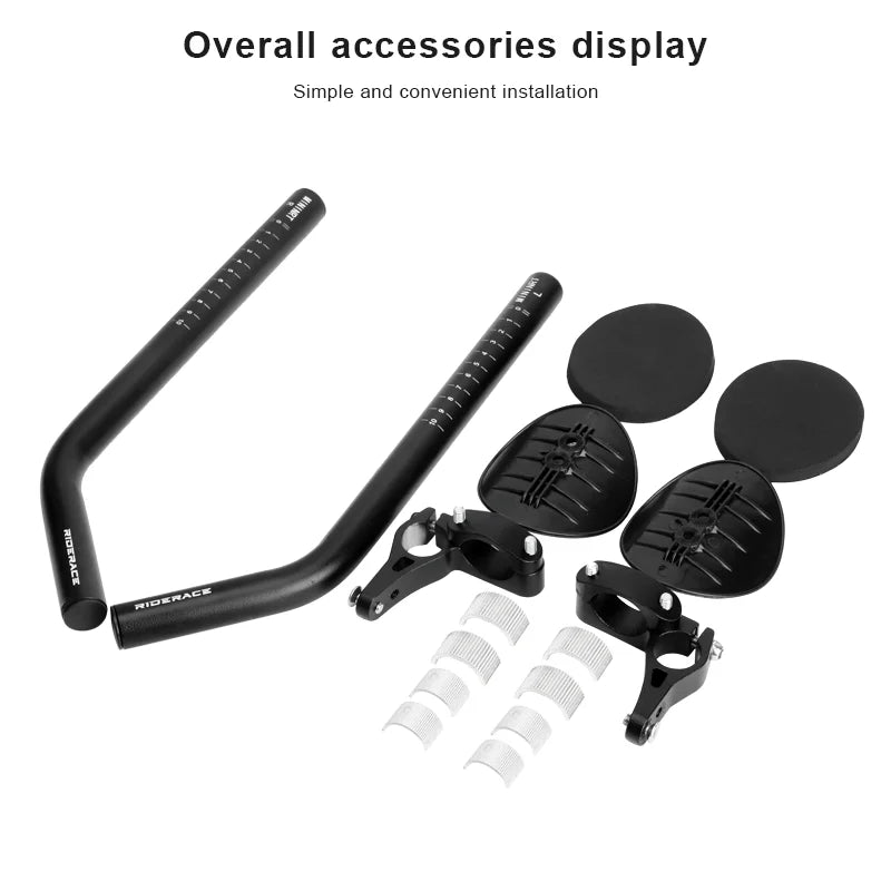 Bicycle Rest TT Handlebar Clip On Aero Bar Handlebar Extension Aluminum Alloy Triathlon TT Handlebar Rest MTB Road Bike Arm Rest