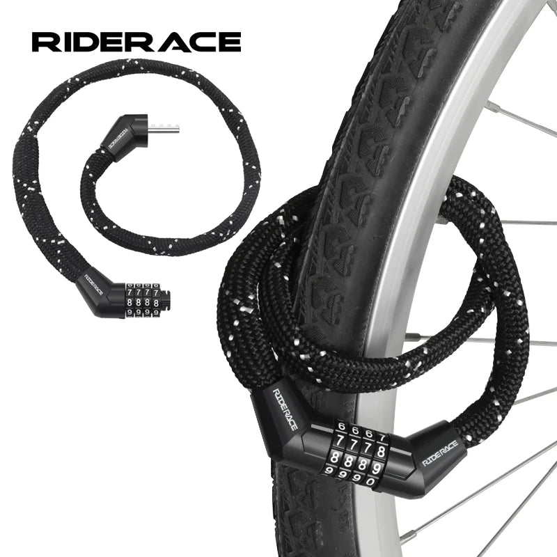 Portable Bike Chain Lock Anti-Theft High Security Mountain Road Bike Lock 4 Digit Security Password Lock Outdoor Cycling Padlock