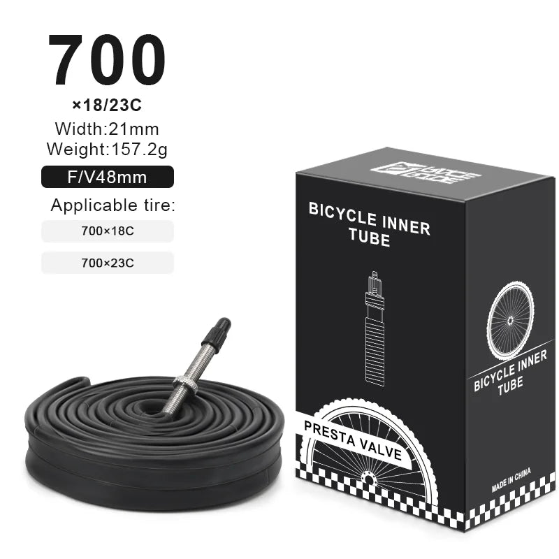 2Pcs Bicycle Inner Tube For AV FV Schrader Presta Valve 700C 18 23 25 28 32 35 43C 48/60mm Bike Inner Tube Cycling Accessories