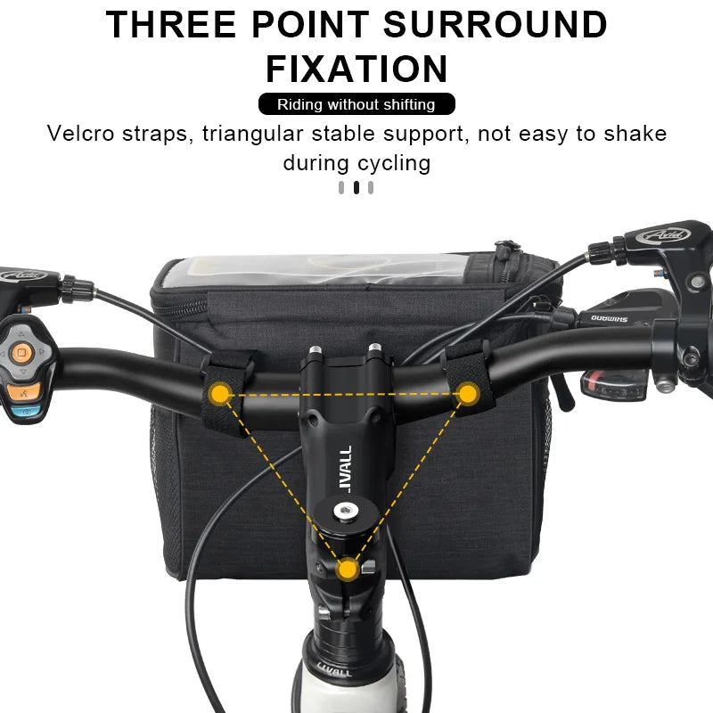 Bicycle Front Handlebar Bag With Touch Screen Bike Handlebar Bag Thermal Multifunctional Portable Outdoor Cycling Accessories