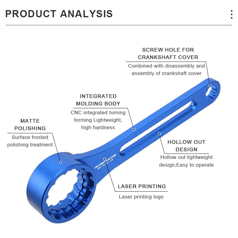6 In 1 Bicycle Bottom Bracket Extractor Tool Aluminum Alloy Bike Hollow Integrated BB Center Axle Wrench For OD 39 41 44 46 49mm