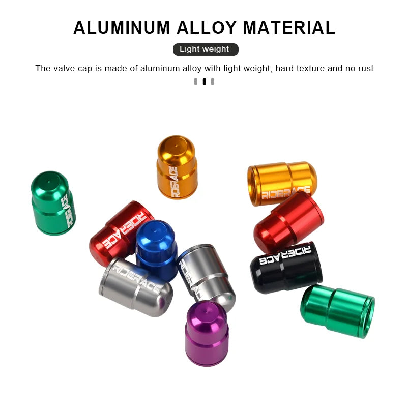 Bike Tire Valve Caps Waterproof Dustproof Aluminum Alloy Ultralight MTB Road Bicycle Tyre Gas Nozzle Cover For Av Schrader Valve