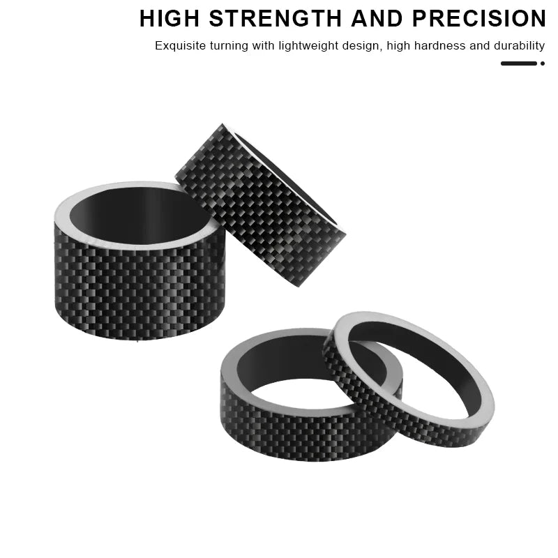 5Pcs/Set Bicycle Headset Stem Spacers Carbon Fiber 1/8" 28.6mm Mountain Road Bike Stem Washers Ultralight MTB Front Fork Washer