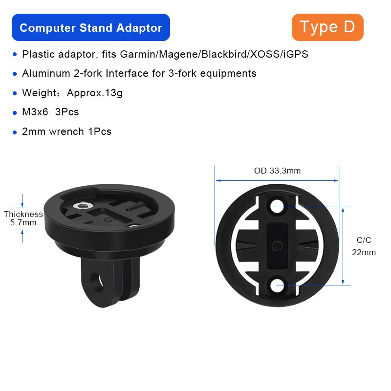 Bicycle Computer Holder Base Bike Gopro Camera Mount Holder Bracket Adapter Cycling Headlight Bracket Convex Male Buckle Parts