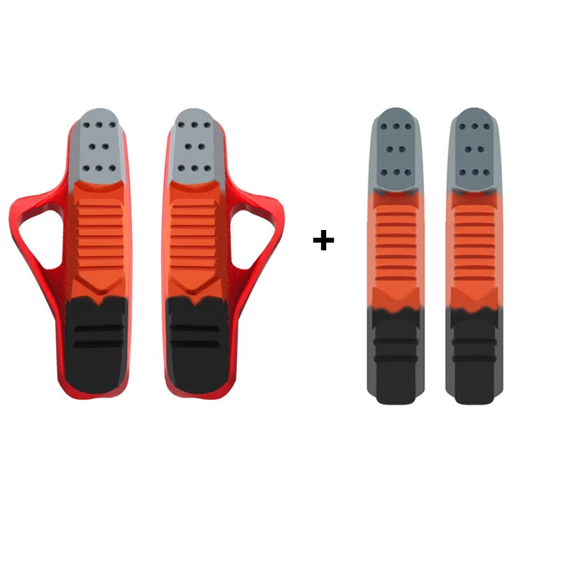 Bike Brake Pads Set Replaceable Inserts C-Brake CNC Aluminum Alloy Rubber Sheet Bicycle Brake Blocks With Mud Trough Silent