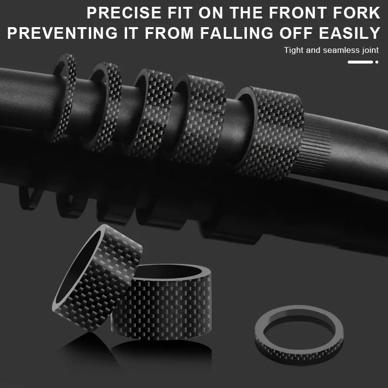 5Pcs/Set Bicycle Headset Stem Spacers Carbon Fiber 1/8" 28.6mm Mountain Road Bike Stem Washers Ultralight MTB Front Fork Washer