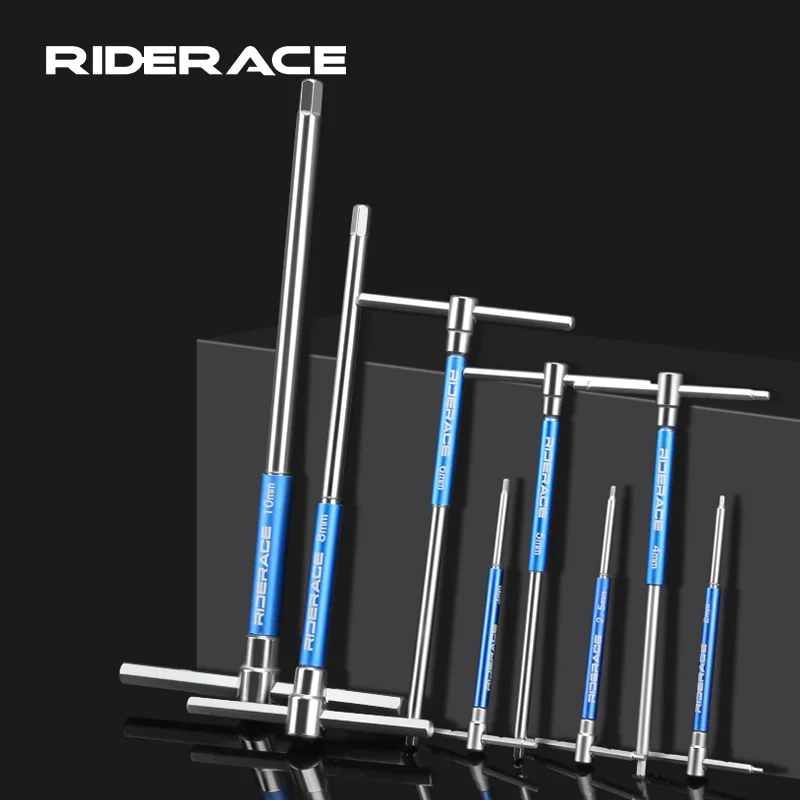Professional Bicycle Allen Hex Key Wrench Lengthened T-shaped Wrench Hand Sturdy Durable Bike Repair Tool 2/2.5/3/4/5/6/8/10mm