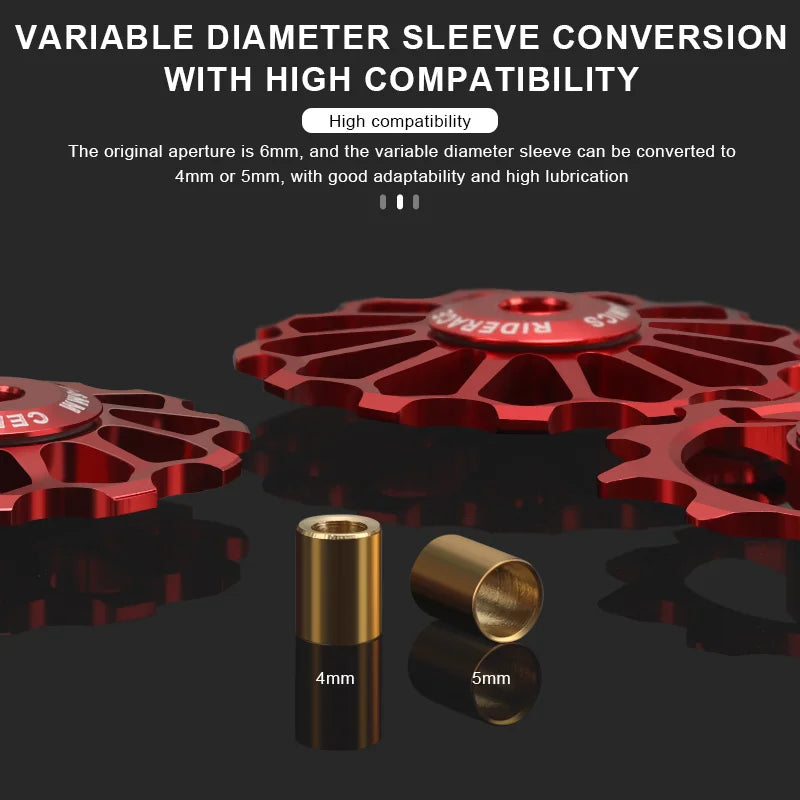 11/12/13/14/15/16T Bicycle Pulley Rear Derailleur Ceramic Bearing Lightweight Bike Wheel Guide Bearing Jockey Pulley For Shimano