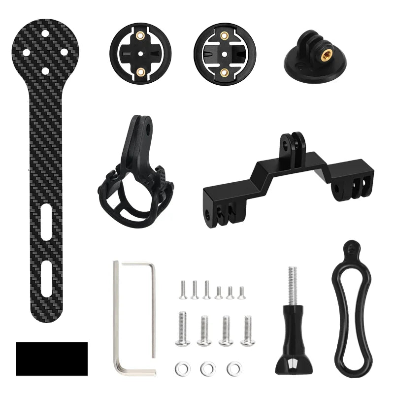 Bicycle Computer Holder Carbon Fiber Bracket Road Bike Stopwatch Speedometer Mount For Garmin Bryton Gopro Adapter Light Stand