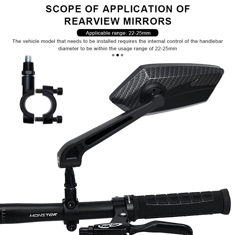 Bicyle Rear View Mirror Two-Color Wide Angle Reflector Clear Wide Range Bike Rearview Mirrors Cycling Flexible Left Right Mirror