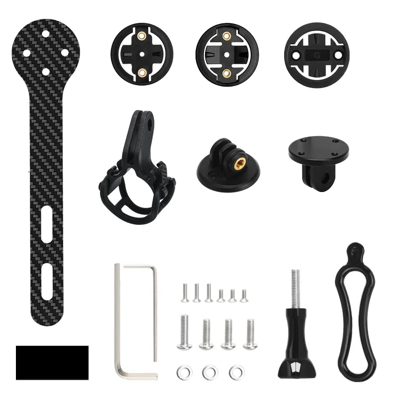 Bicycle Computer Holder Carbon Fiber Bracket Road Bike Stopwatch Speedometer Mount For Garmin Bryton Gopro Adapter Light Stand