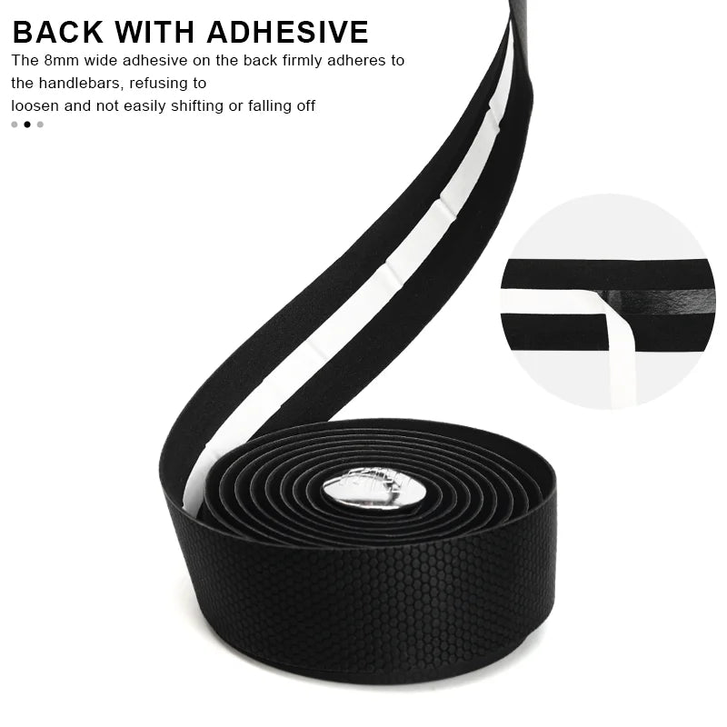 Road Bike Handlebar Tape With 2 Bar Plugs Non-Slip Shock Absorbing Bicycle Bar Tape PU EVA  Soft Comfortable Cycling Accessories