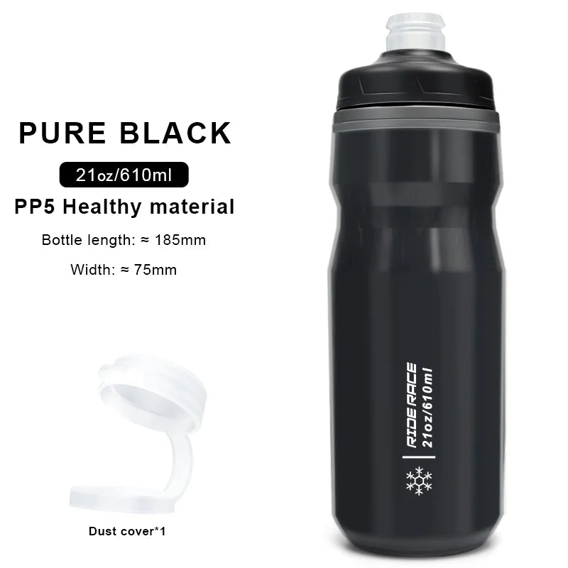 Bicycle Water Bottle 610ML PP5 Plastic For Outdoor Running Climbing Sports Squeeze Mug Bike Water Cup Portable Cycling Equipment