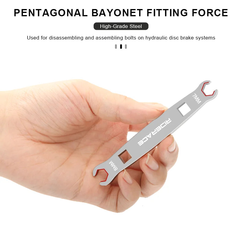 MTB Road Bike Oil Pipe Torque Wrench 2 In 1 Oil Brake 7-8mm Open Pipe Locking Screw Wrench Bicycle Brake Locking Repair Tool