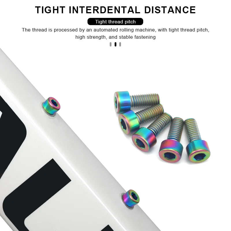 M5X12mm Bike Bottle Cages Bolts Alloy Steel Colorful Hex Head Bicycle Water Bottle Cage Screws Cycling Air Pump Fixed Bolts