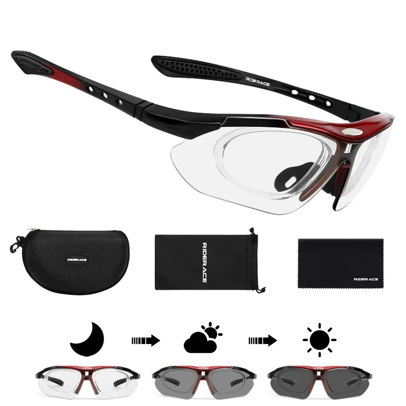 New Style Cycling Sunglasses UV400 Polarized Color Changing Goggles Men Women Outdoor Sports Riding Running Glasses Bike Eyewear