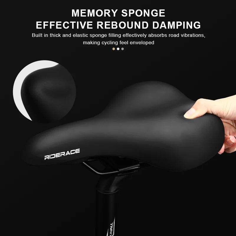 Bicycle Saddle Widen Thicken Ergonomic Soft MTB Mountain Road Bike Seat Shock Absorbing Comfortable Pu Leather Cycling Cushion