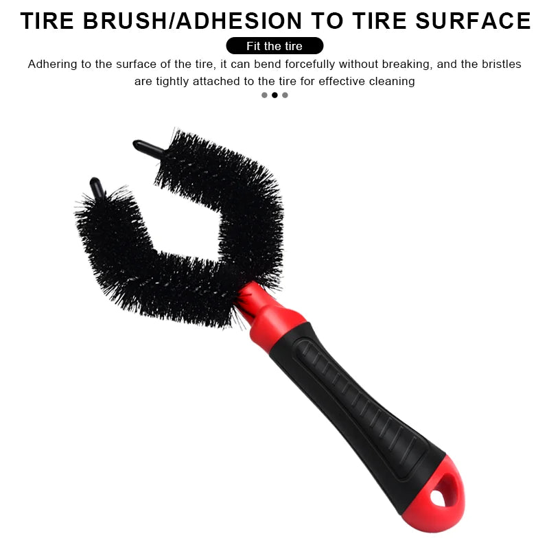 3Pcs Bicycle Cleaning Brush Kit Chain Scrubber Tool MTB Road Bike Tire Brush Cycling Scrubber Quick Washing Kit Cleaning Tools