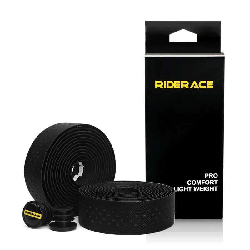 1Pair Bicycle Handlebar Tape Perforated Breathable Pu Eva Material Road Bike Handlebar Straps Fixed Gear Belt With 2Bar Plugs