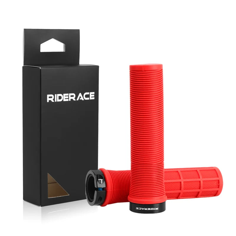 Bicycle Handlebar Cover Rubber Shockproof Anti-Slip Single-Sided Locking Mountain Bike Grips Ergonomic MTB Handle Bar Grips