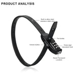 3-Digit Password Helmet Lock Multipurpose Bicycle Lock Zip Tie Modifiable Password Anti-Theft Steel Password Lock Cable Tie