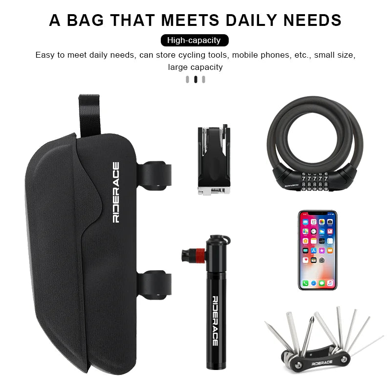 Bike Bag Waterproof Reflective Front Top Frame Tube Bag Large Capacity Ultralight Durable Cycling Storage Bag Bicycle Frame Pack