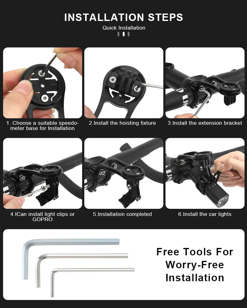 Bicycle Computer Camera Holder Aluminum Alloy Bike Handlebar Mount Stopwatch Speedometer Bracket For Garmin Edge Bryton Cateye