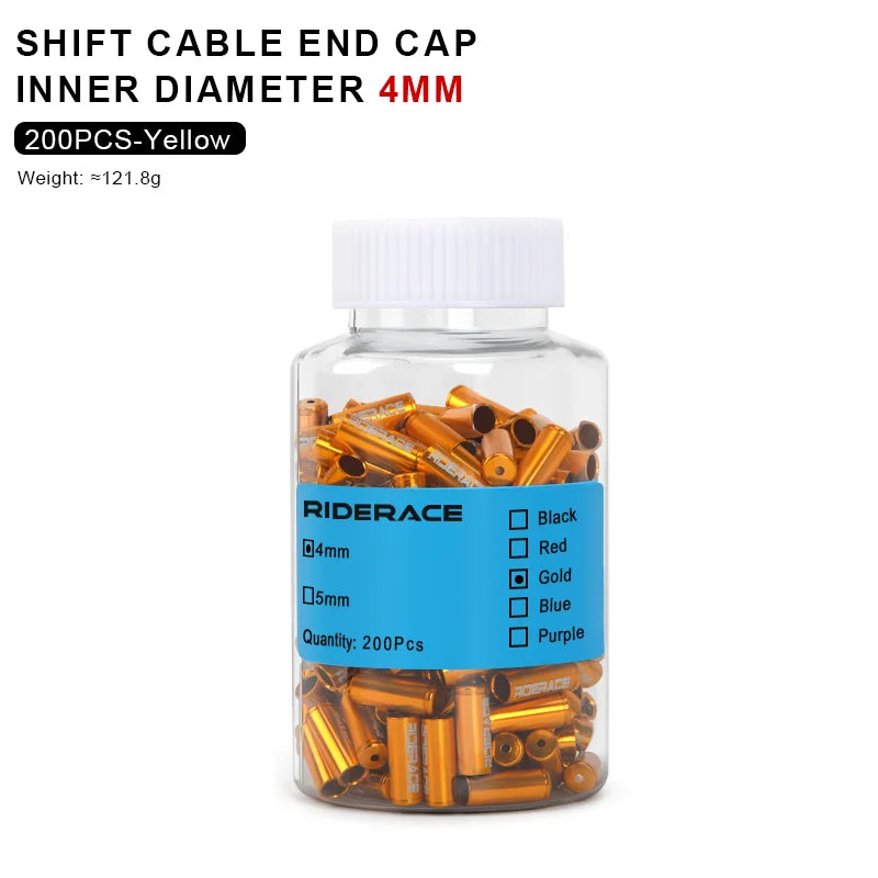 200Pcs Cnc Bike Derailleur Cable Housing End Cap Aluminum Alloy Bicycle Brake Cable Housing Cover Cycling Shift Line Cover