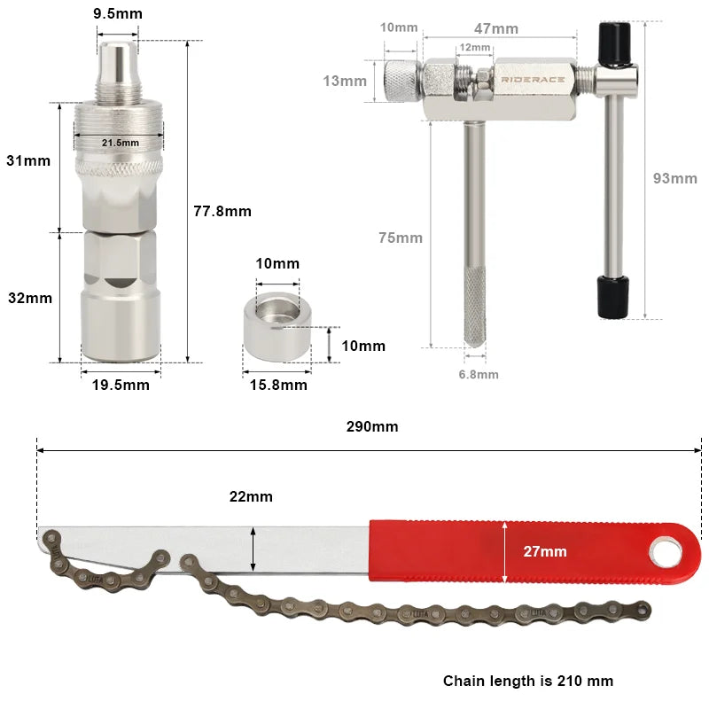 Bicycle Repair Tool Kits Flywheel Removal MTB Chain Breaker Cutter Crank Puller Cassette Bracket Extractor Bike Repair Tool Sets