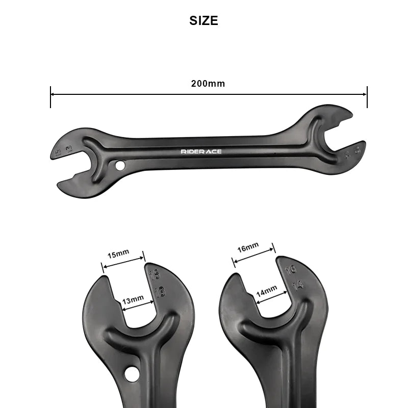 2Pcs Bicycle Head Open End Axle Hub Cone Wrench Spanner Bike Repair Tool Cycling Durable Wrench Accessories 13/15 14/16mm