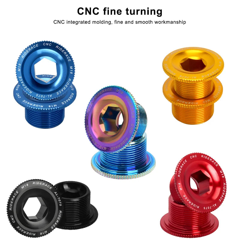 Bicycle Crank Arm Fixing Bolt Crankset Nut Aluminum Alloy MTB Bike Crank Cover Screw Cap M18 M20 Bolt For Shimano Crank Bolt Cap